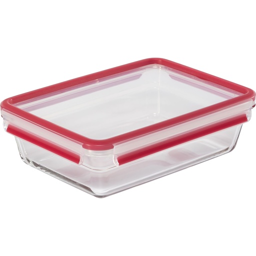 [811344] Emsa Clip&Close Glass Food Container, Square  2 L