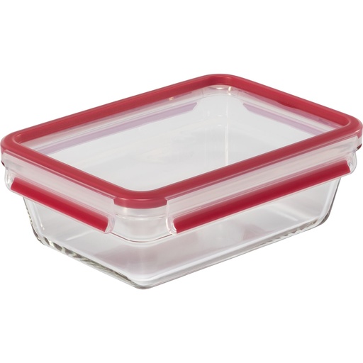 [811351] Emsa Clip&Close Glass Food Container 1,3 L  red