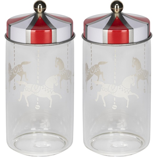 [864775] Alessi Circus Set of 2 Spice Jars MW68S2