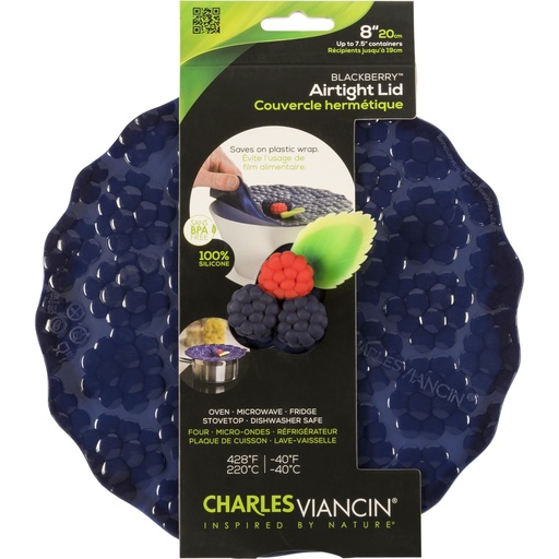 [166898] Charles Viancin BERRIES 20 cm Silicone Lid blue
