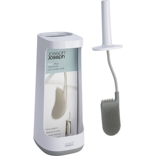 [157154] Joseph Joseph Flex Plus Light Grey Toilet Bru.w.Storage Caddy