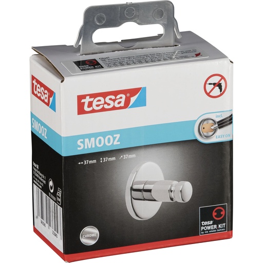 [176621] Tesa Smooz Adhesive Hook 40318 chrome, round design