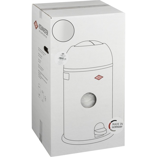 [106005] WESCO Kickmaster Soft Trash Bin white matt