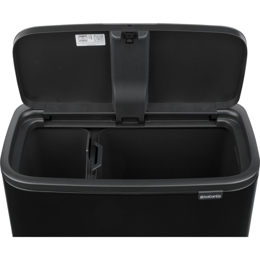 [637534] Brabantia Bo Touch Bin black matt, 11 + 23 L