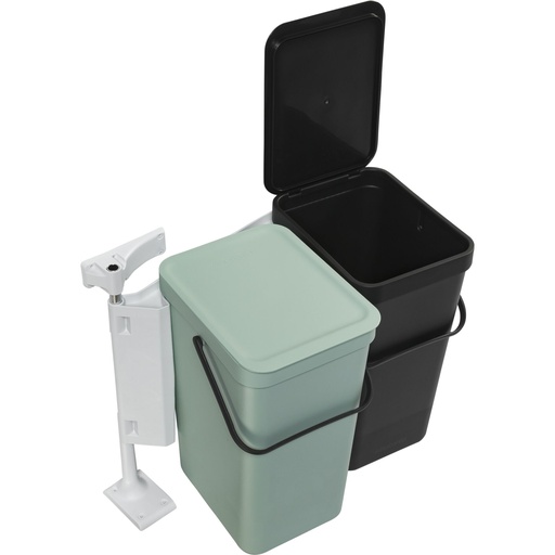 [732153] Brabantia Sort & Go Waste Bin 2 x 16 L Dark Grey & Jade Green