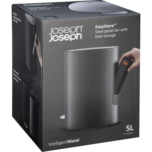 [156769] Joseph Joseph EasyStore 5L Matt Black Pedal Bin