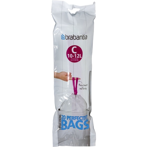 [637660] Brabantia PerfectFit Bin Liner Type C 10-12 L, 20 Bags