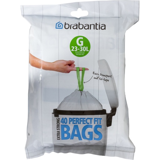[637667] Brabantia PerfectFit Bin Liner Type G 25-30 L, 40 Bags