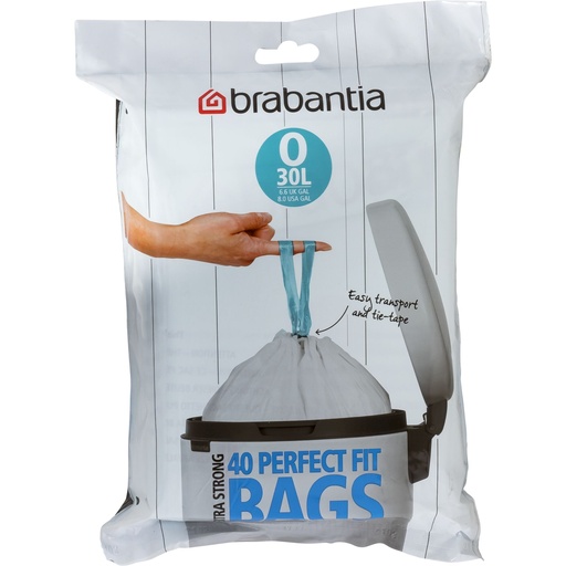 [637681] Brabantia PerfectFit Bin Liner Type O 30 L, 40 Bags