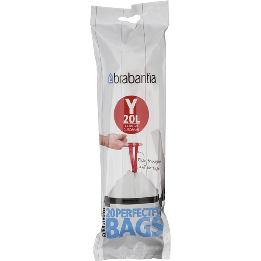 [661831] Brabantia PerfectFit Bin Liner Type Y, 20 L, 20 Bags