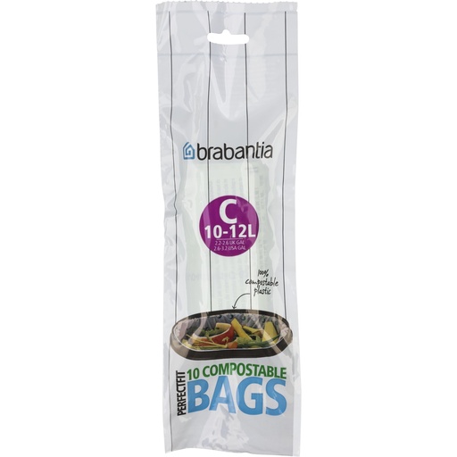 [661943] Brabantia PerfectFit Bin Liner compost. Typ C, 10-12 L, 10 bags