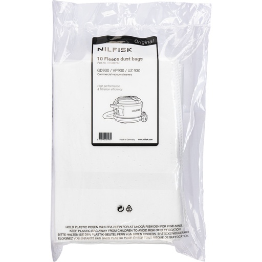 [192021] Nilfisk 10x Staubbeutel für VP 930 ECO HEPA