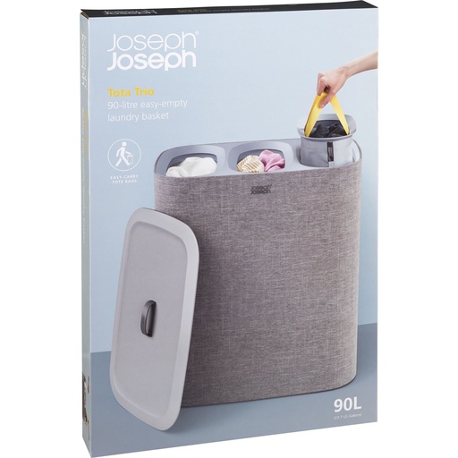 [158379] Joseph Joseph Tota Trio 90L Grey Laundry Separation Basket