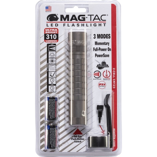 [148334] Maglite Mag-Tac plain bezel Taschenlampe grau