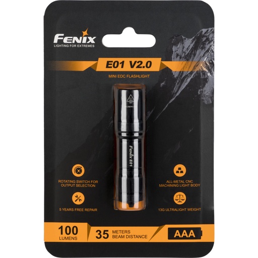 [767699] Fenix E01 V2.0 100 lm Torch