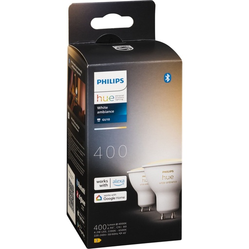 [122742] Philips Hue Set GU10 BT 2er 5W 400lm White Ambiance