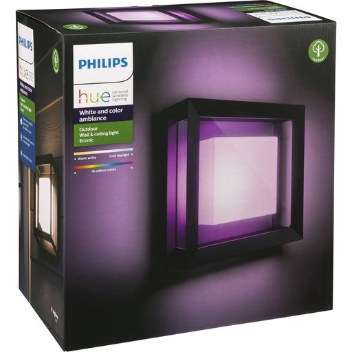 [484766] Philips Hue Econic square LED Wall Lamp black