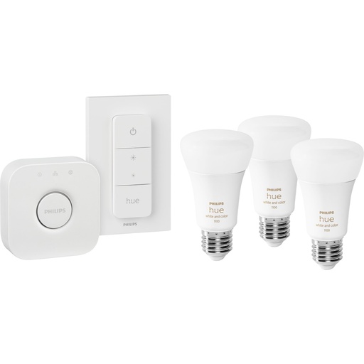 [840744] Philips Hue LED Lamp  E27 3-Pack White Color Amb. + Set