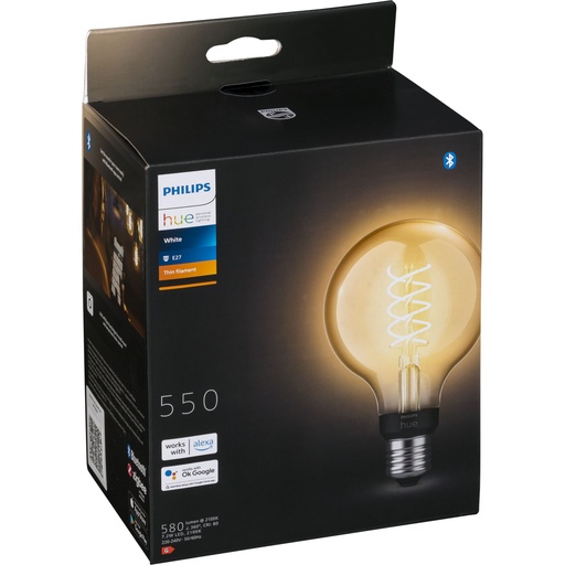 [843075] Philips Hue White Filament E27 Globe G93 550lm