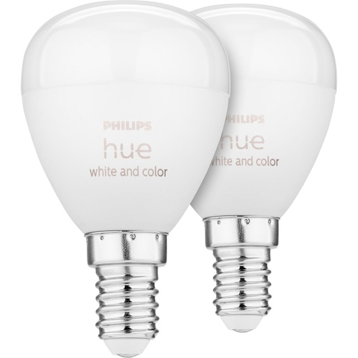 [855150] Philips Hue LED Luster E14 2pack 5,1W 470lm White Color Amb. BT