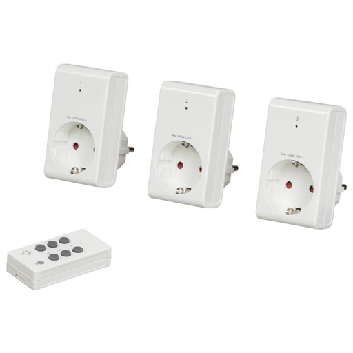 [559566] REV wireless Socket Set white 3+1