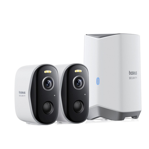 [172400] Baseus Security N1 Plus Outdoor Kamera 2K 2-Cam Kit Weiß EU