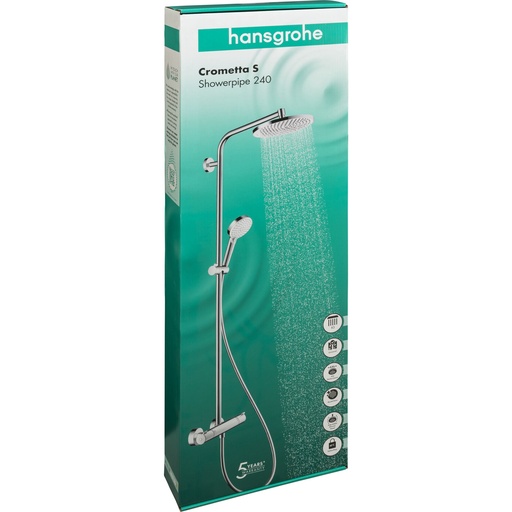 [872979] Hansgrohe Crometta S Showerpipe 240 1jet with Thermostat chrome