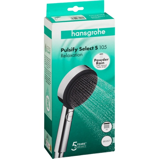 [873014] Hansgrohe Pulsify Select S chrom Hand Shower 105 3jet Relaxation