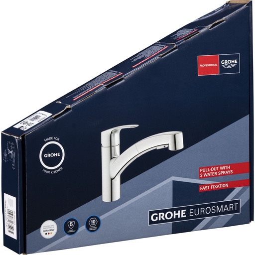 [837573] Grohe Eurosmart pull-out SingleHandle Kitchen Faucet 1/2