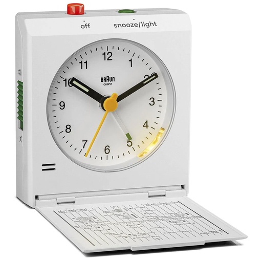 [864005] Braun BC 05 W  Quartz Foldable Alarm Clock White
