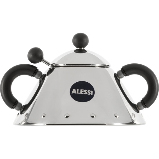 [135601] Alessi Sugar Bowl with Spoon black 9097 B