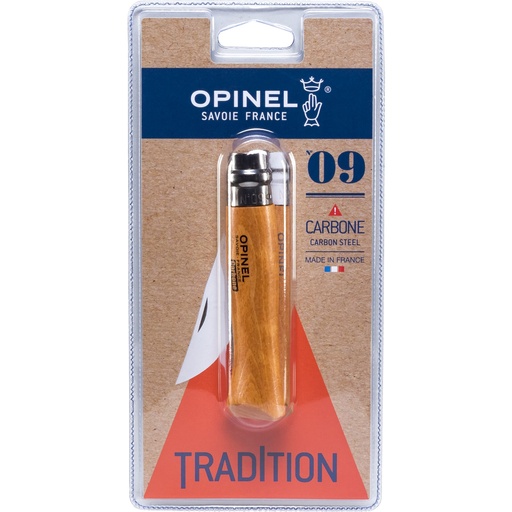 [618648] Opinel pocket knife No. 09 carbon blade with wood handle