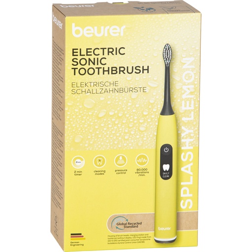 [204103] Beurer SC 50 splashy lemon Schallzahnbürste Green Planet