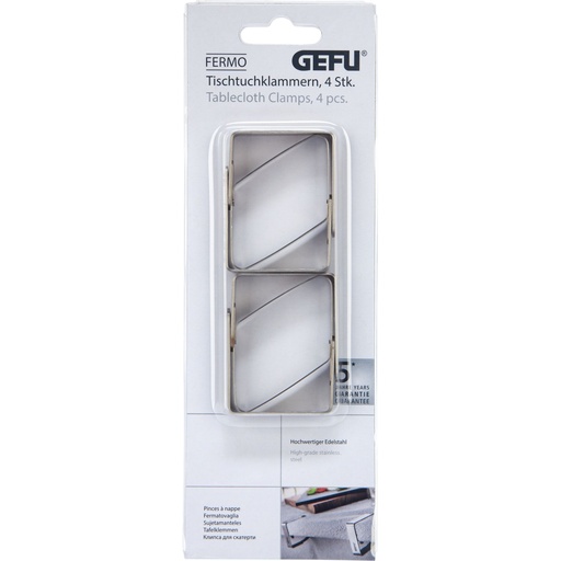 [174871] Gefu Table Cloth Clamps 4 pcs. Inox