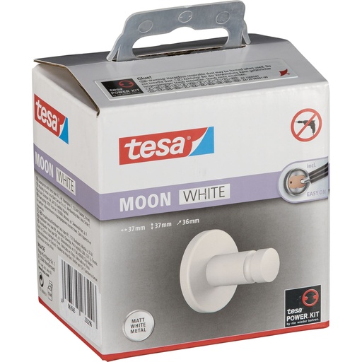 [176628] Tesa Moon Towel Hook 40573 white matte