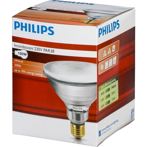 [846197] Philips infrared lamp PAR38 IR 100W E27 230V CL