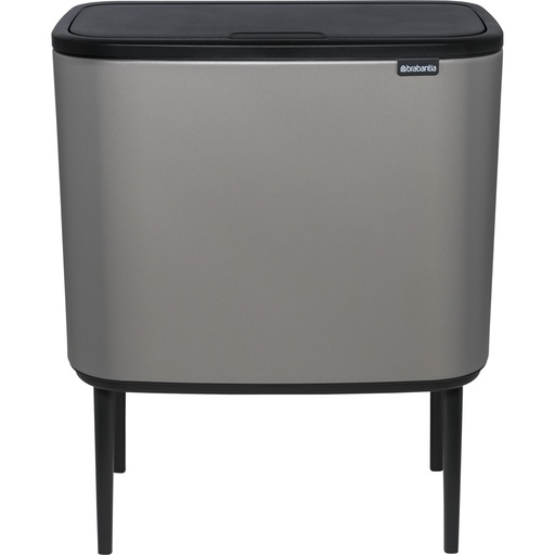 [661663] Brabantia Waste Bin Bo Touch Bin Mineral Concrete Grey, 3 x 11 L