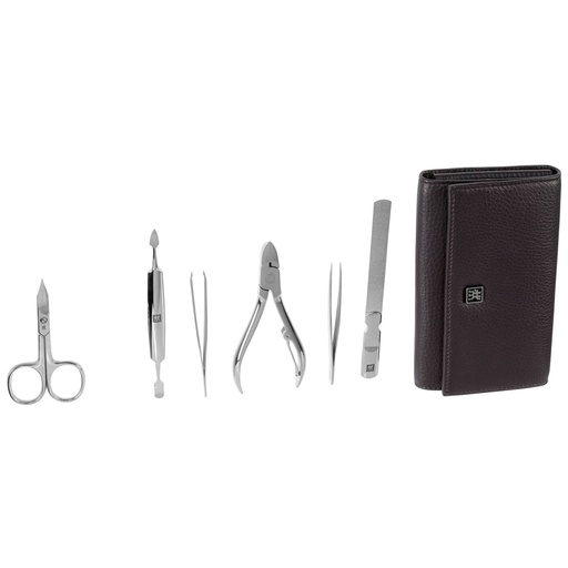 [587736] Zwilling CLASSIC snap fastener leather case, purple, 7 pcs.