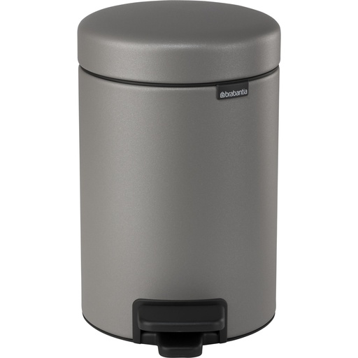 [661537] Brabantia Pedal Bin Newicon 3 L Mineral Concrete Grey