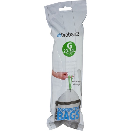 [637723] Brabantia PerfectFit Bin Liner Type G 25-30 L, 20 Bags