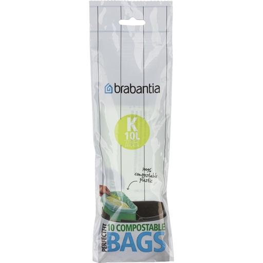 [661936] Brabantia PerfectFit Bin Liner compostable Type K, 10L, 10 bags