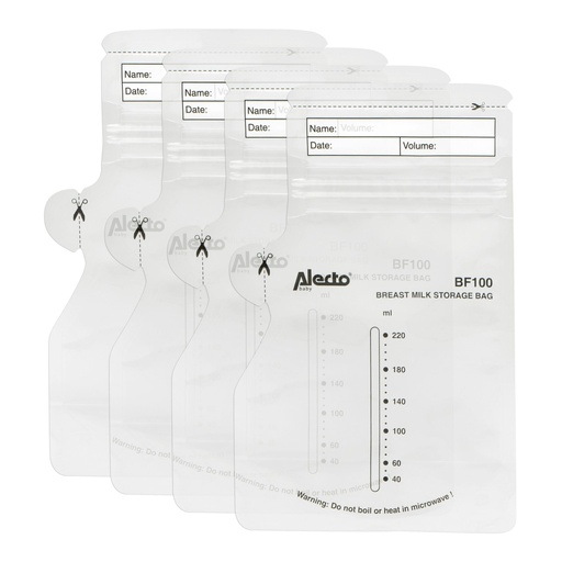 [143126] Alecto Breast milk storage bags 220 ml, 100 pcs.
