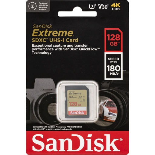 [732685] SanDisk Extreme SDXC       128GB UHS-I C10 U3 V30