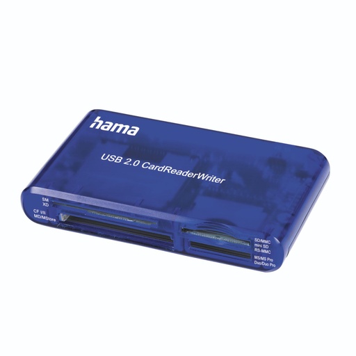 [123662] Hama USB 2.0 Multi Card Reader 35 in  1, blue             55348