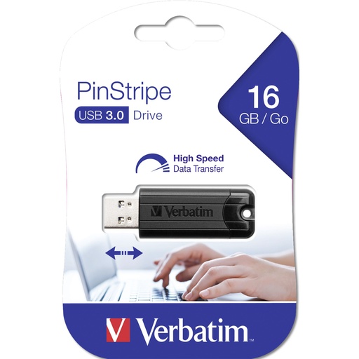 [198956] Verbatim Store n Go         16GB Pinstripe USB 3.0 black    49316