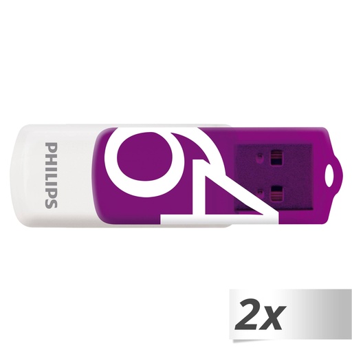 [513032] Philips USB 2.0 2-Pack      64GB Vivid Edition Magic Purple