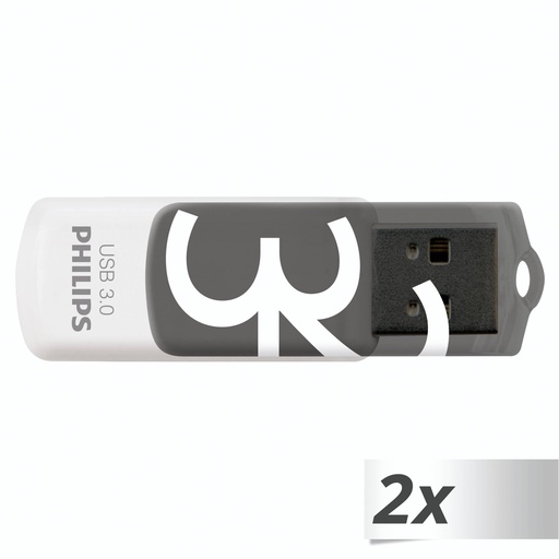 [513312] Philips USB 3.0 2-Pack      32GB Vivid Edition Shadow Grey