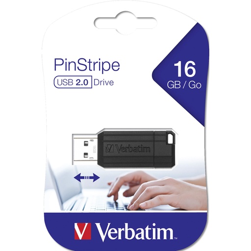 [614474] Verbatim Store n Go         16GB Pinstripe USB 2.0 black    49063