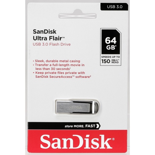 [721954] SanDisk Cruzer Ultra Flair  64GB USB 3.0 150MB/s  SDCZ73-064G-G46