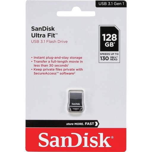 [722087] SanDisk Cruzer Ultra Fit   128GB USB 3.1         SDCZ430-128G-G46